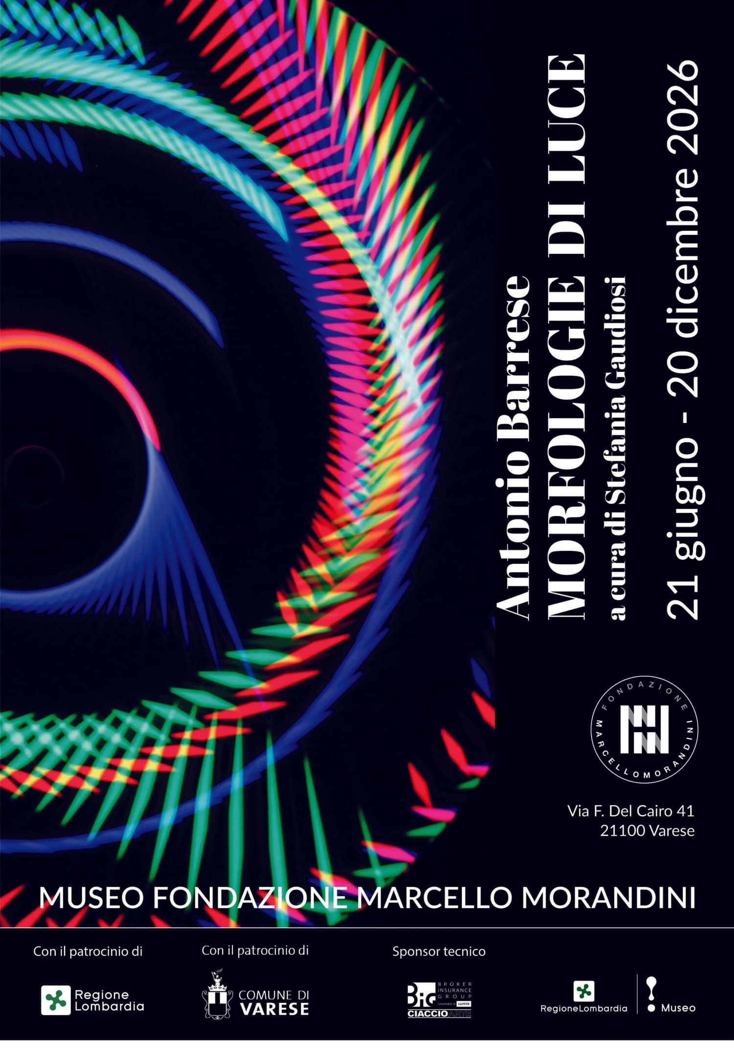 Itinéraire de l'exposition "Antonio Barrese – Morphologies de lumière"